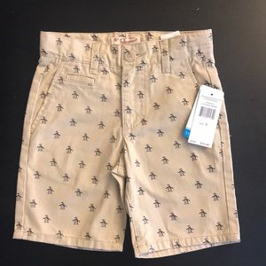 Original Penguin print Khaki Little Boys Shorts